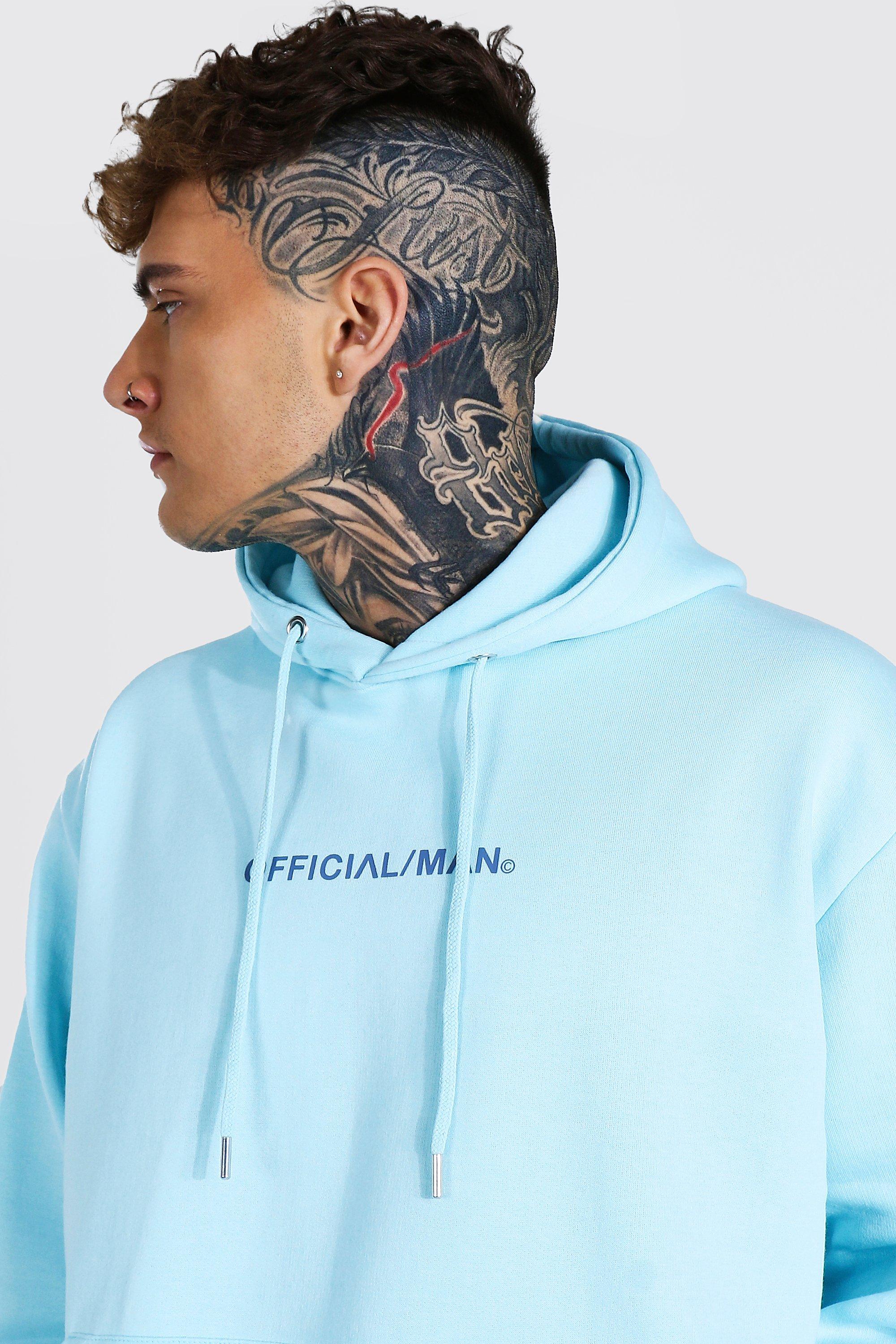 Light blue hoodie boohoo sale